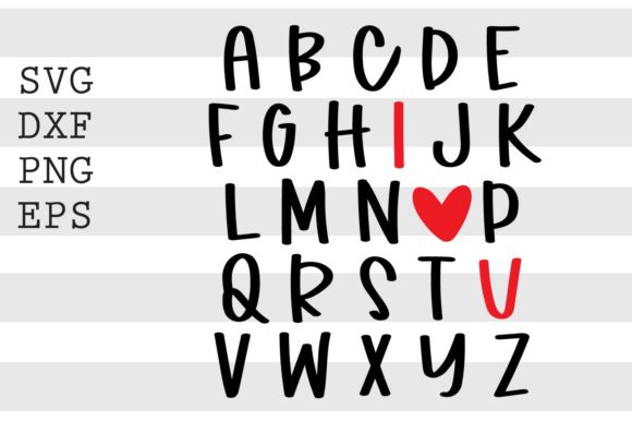 ABCDE.. I HEART U SVG
