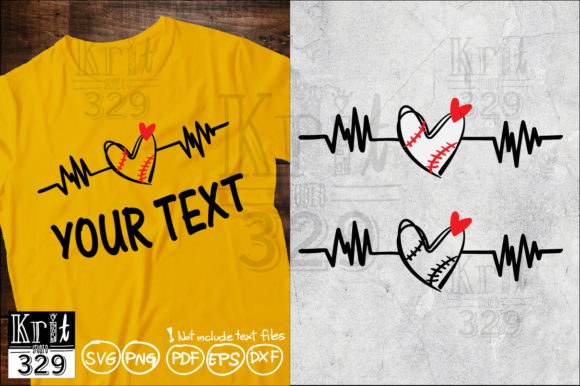 Hand Drawn Heartbeat Baseball Lover Svg