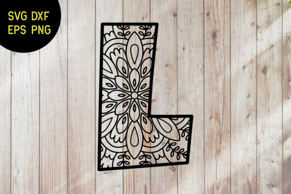 Mandala Alphabet L SVG Design