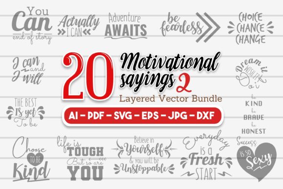 Motivational Sayings SVG Set 2