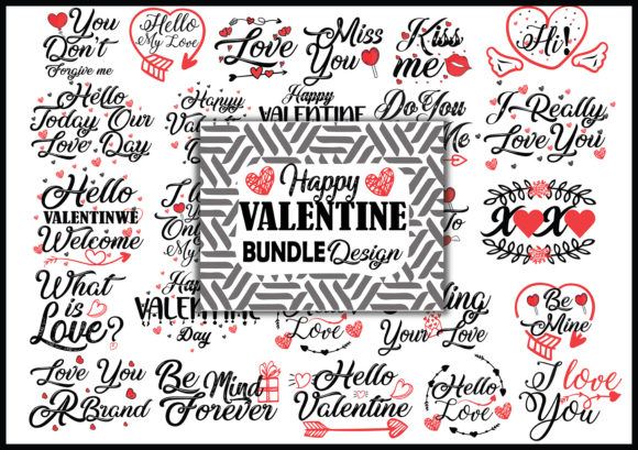 Valentine Day Bundle Design SVG File