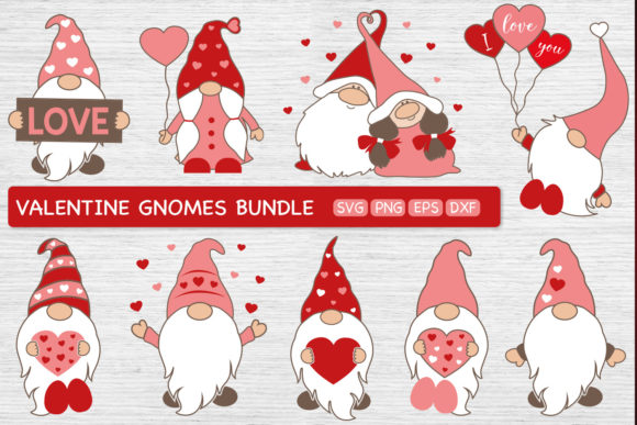 Valentine Gnomes Bundle Svg