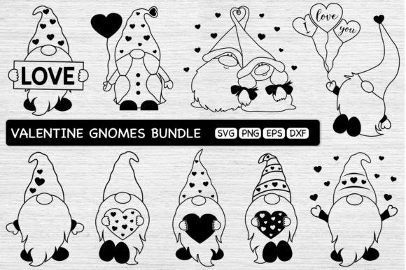 Valentine Gnomes Svg Bundle