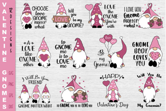 Valentine's Day Gnomes Mega Bundle Svg