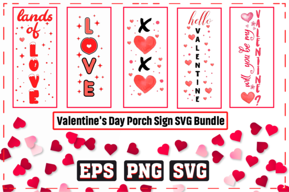 Valentine's Day Porch Sign SVG Bundle